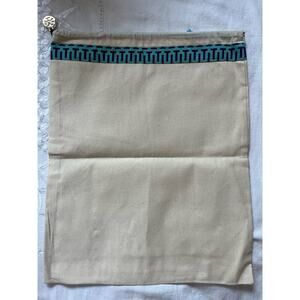 Tory Burch Shoe Dust Bag Natural Beige Cinch Drawstring Close Storage 12 x 15